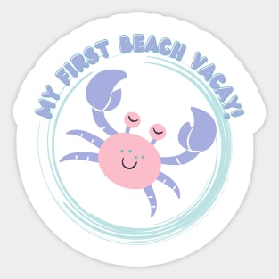 My First Beach Vacay - Pink, Purple Crab Sticker